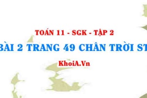 Bài 2 trang 49 Toán 11 Tập 2 Chân trời sáng tạo